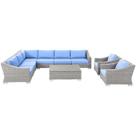 Outdoor 9-Piece Sectional Sofa Set