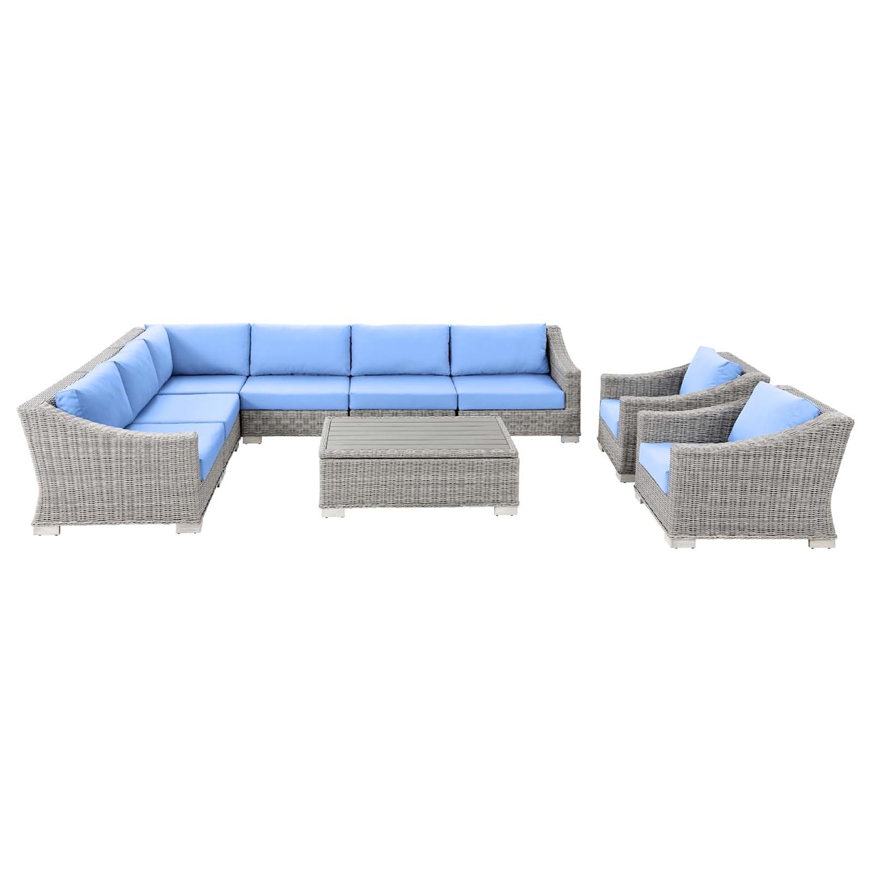 Modway Conway Outdoor 9-Piece Sectional Sofa Set