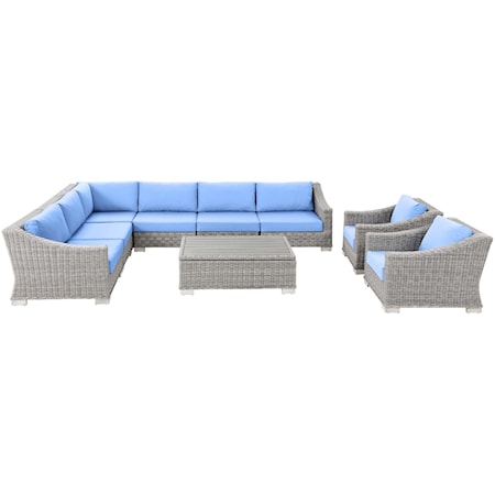 Outdoor 9-Piece Sectional Sofa Set