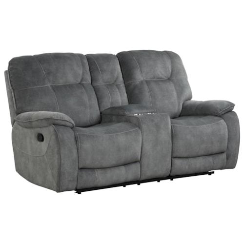 Casual Manual Reclining Console Loveseat with Cup Holders
