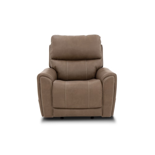Transitional Rocking Power Recliner with Power Headrest, Lumbar, & Massage