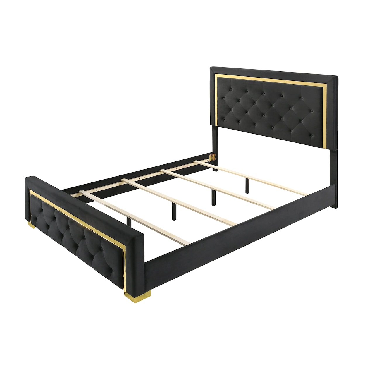 Crown Mark Le'Pew LE'PEW BLACK AND GOLD QUEEN BED |