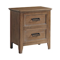 Transitional 2-Drawer Nightstand in Harvest Finish