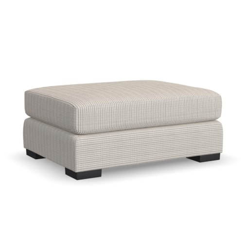 Transitional Rectangular Cocktail Ottoman with Low Legs