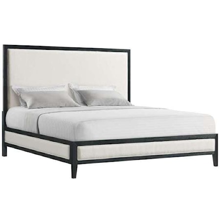 Contemporary King Upholstered Panel Bed