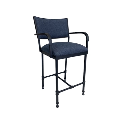 Jayce Non-Swivel With Back Barstool With No Welt