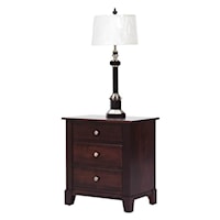 Traditional 3-Drawer Nightstand in Expresso Finish