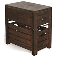 Chair Side Table with Wood Bin