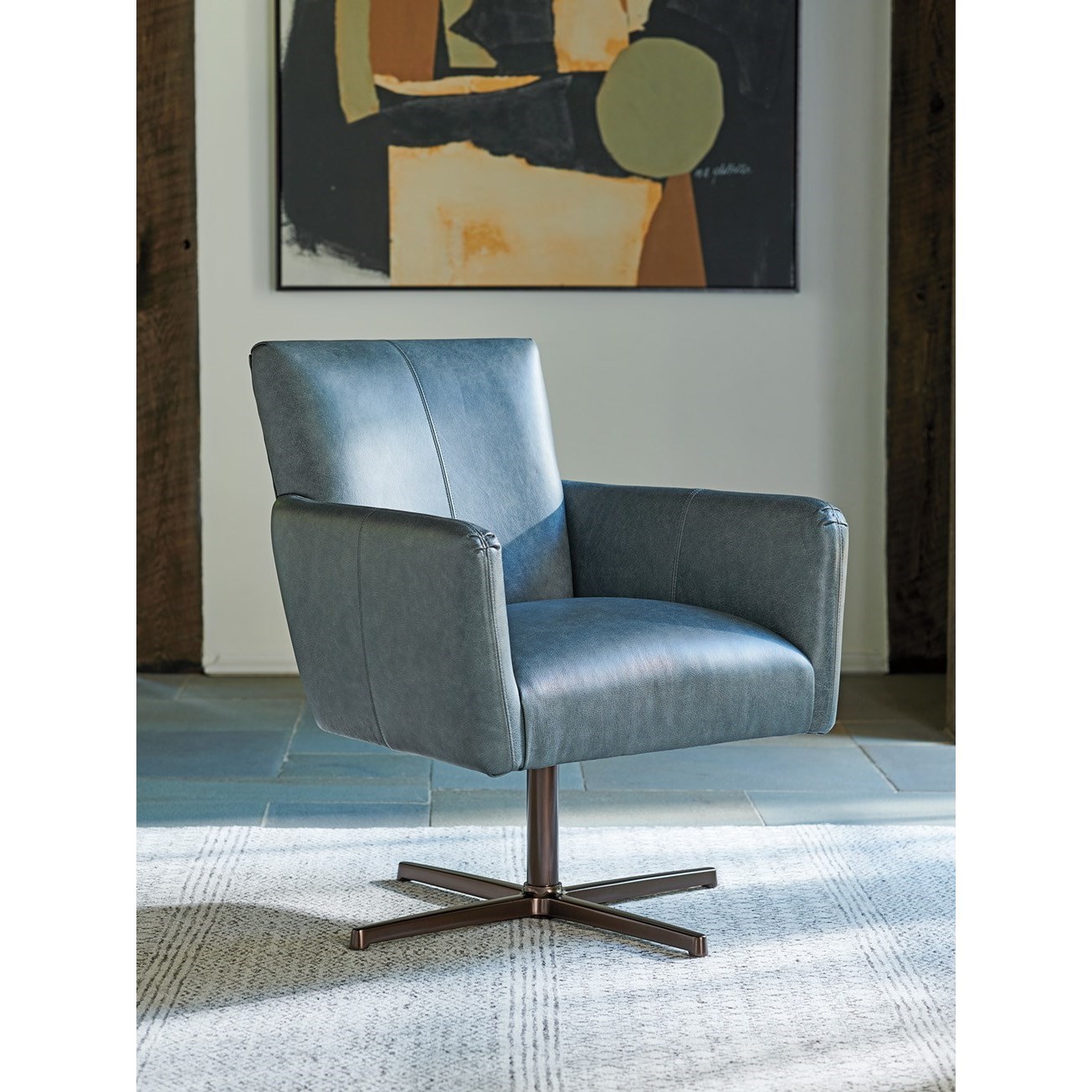 Brooks Swivel Chair with Bronze Base