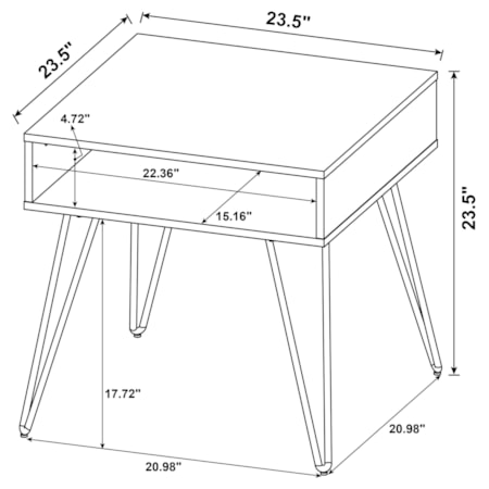 GOLDEN OAK AND BLACK END TABLE | .