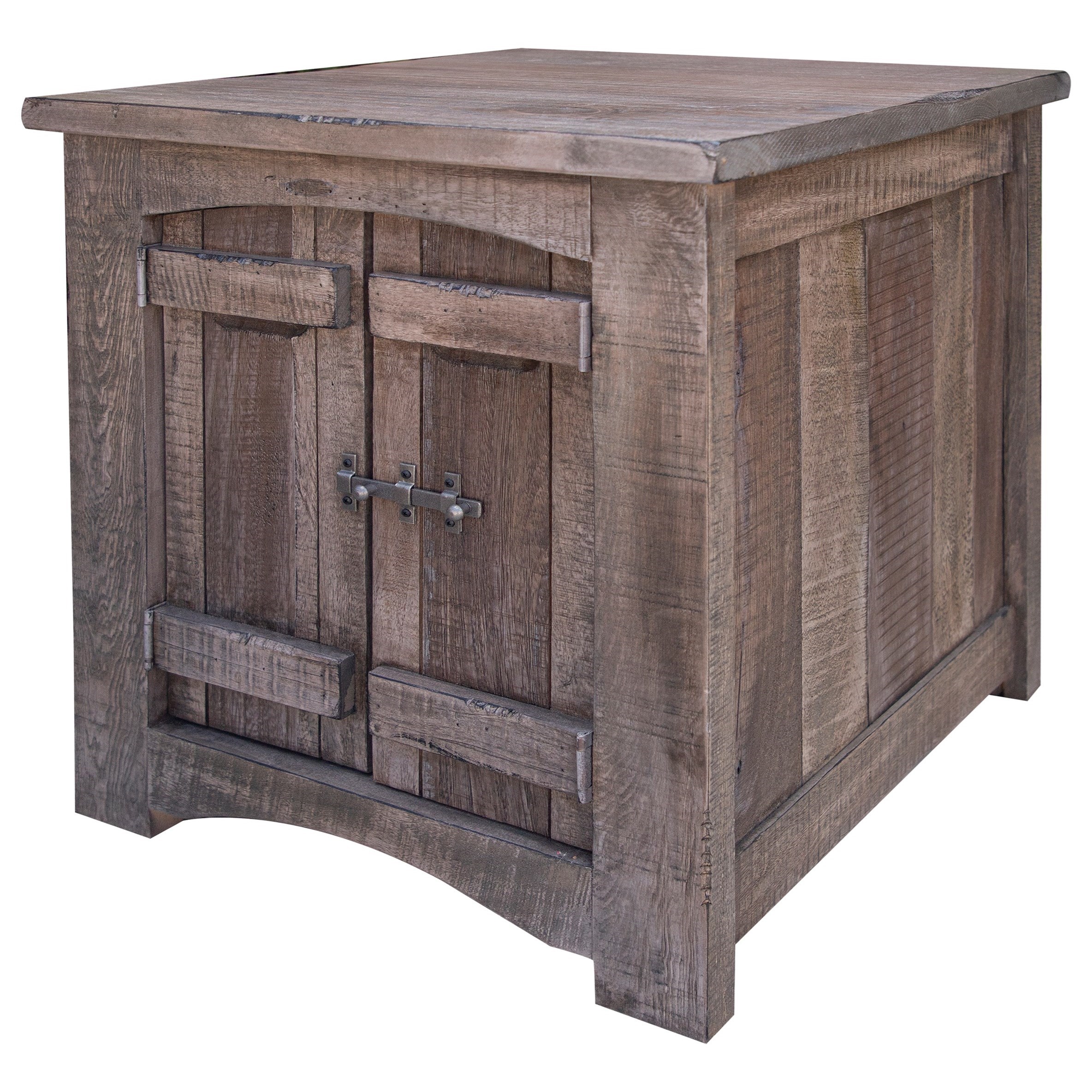 rustic end table with storage