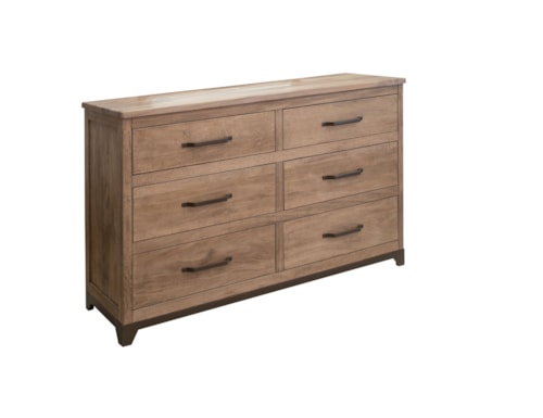 Transitional 6-Drawer Dresser with Microfiber-Lined Top Drawers