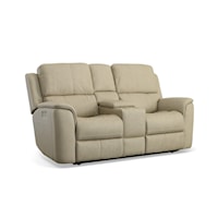 Power Reclining Loveseat with Power Headrest, Power Lumbar Support and Console