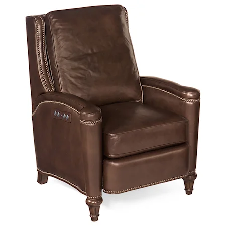 Traditional Leather Power Recliner with Power Headrest and USB Port