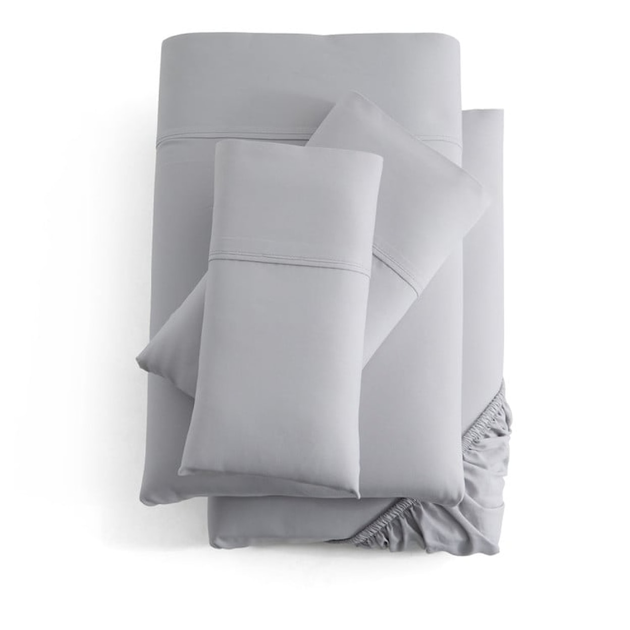 Malouf Rayon From Bamboo BAMBOO GREY QUEEN FITTED AND TOP | SHEET