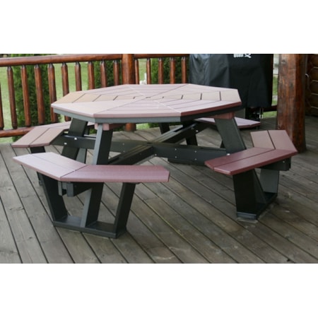 Collapsible 5' Octagon Picnic Table