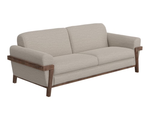 Rustic Sofa with Retro Rolled Arms