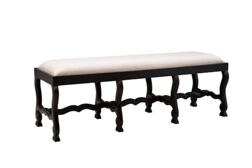 Traditional Upholstered Bench with 8 Legs