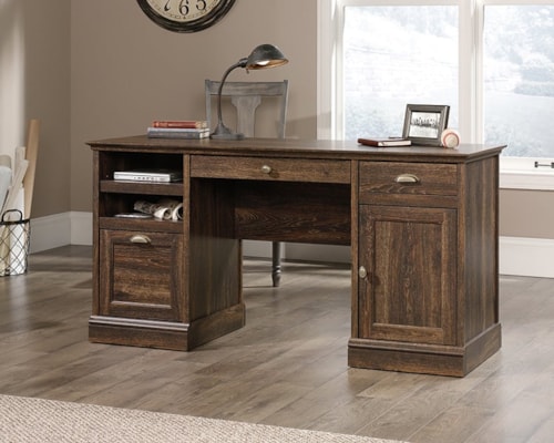 Contemporary Double Pedestal Executive Desk with File Drawer
