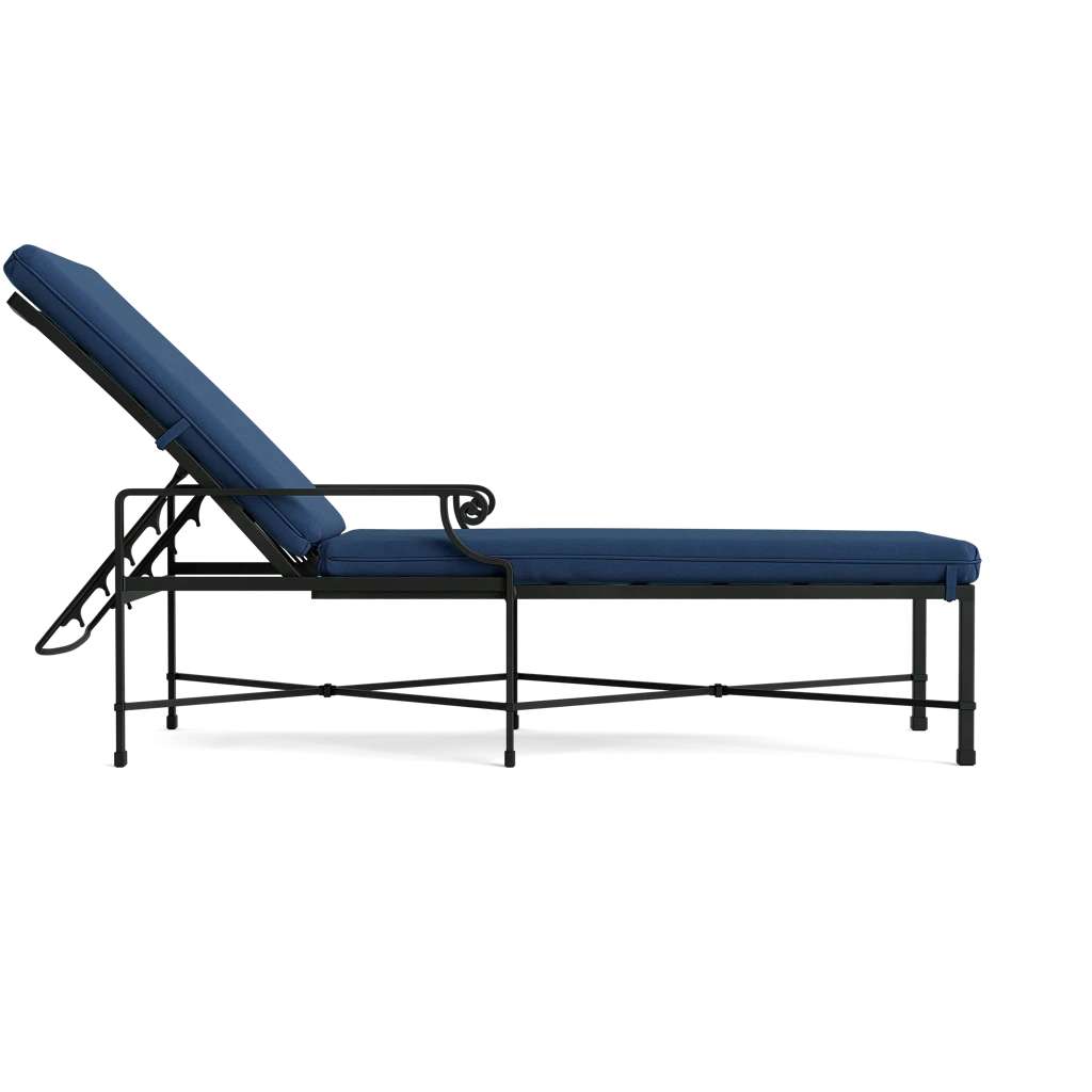 Adj. Scroll-Arm Chaise Lounge