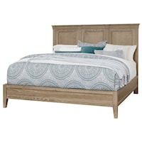 Rustic King Low-Profile Bed with Panel Headboard