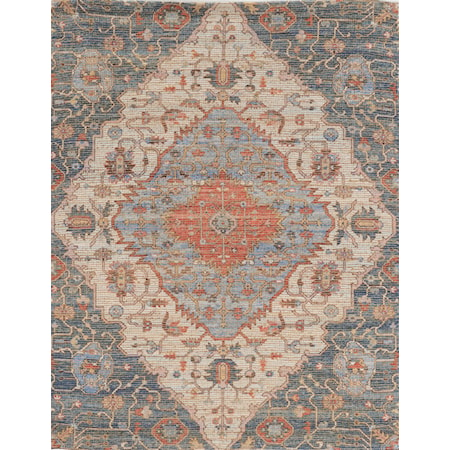 27" x 45" Blue/Red Gramercy Rug