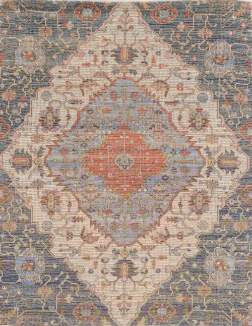 27" x 45" Blue/Red Gramercy Rug