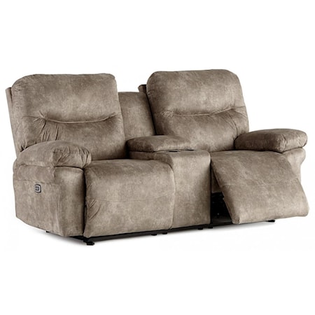 Manual Space Saver Loveseat with Console