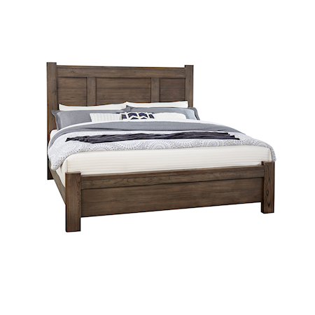 Transitional Queen Poster Bed with Low-Profile Footboard
