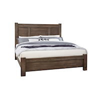 Transitional Queen Poster Bed with Low-Profile Footboard