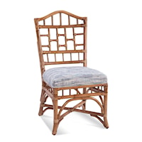 Tropical Side Chair with Upholstered Seat