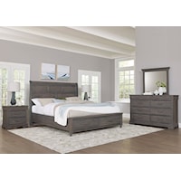 Transitional 5-Piece King Sleigh Storage Bedroom Set