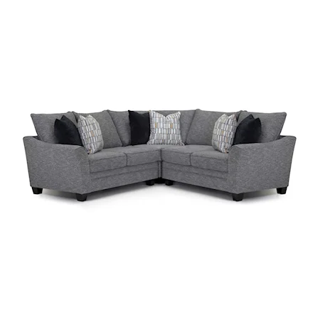Transitional Sectional with Flared Arms