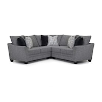 Transitional Sectional with Flared Arms