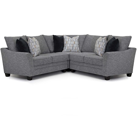 Transitional Sectional with Flared Arms