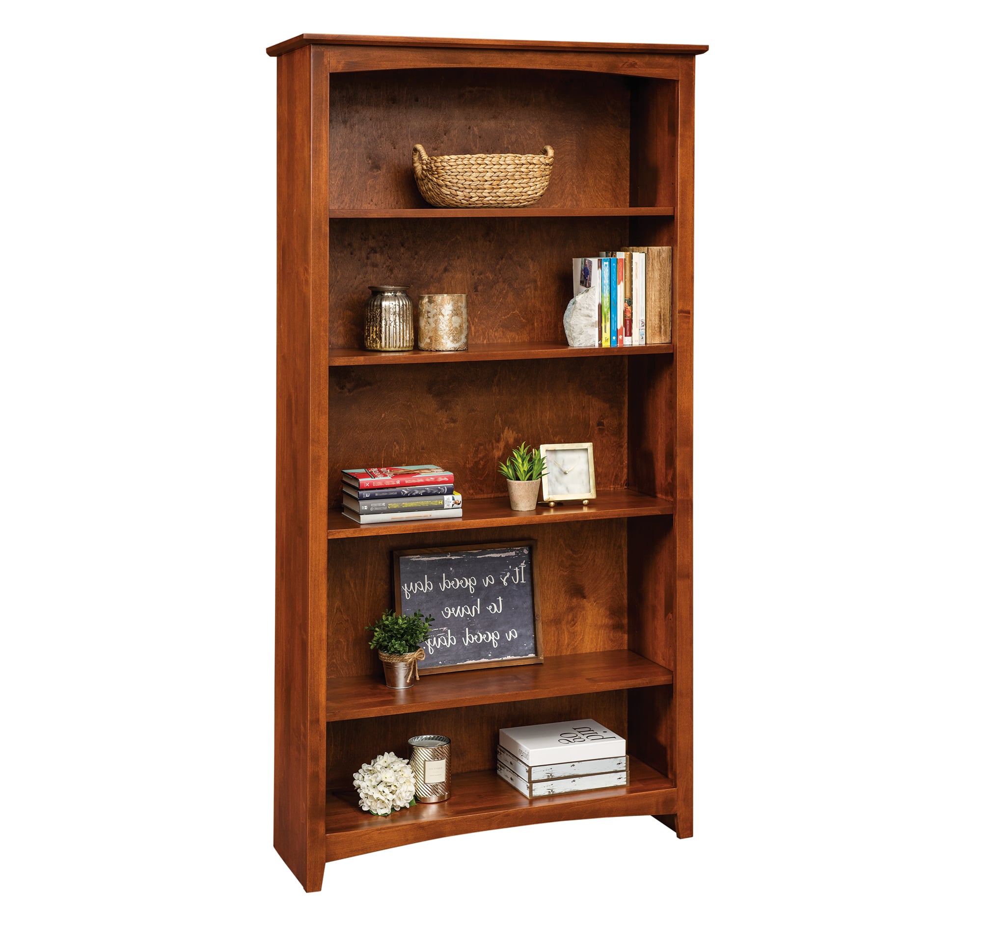 Archbold Furniture Alder Bookcases 63672 Open Bookcase With 5 Shelves ...