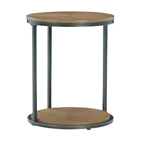 Round End Table with Shelf