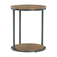 Round End Table with Shelf