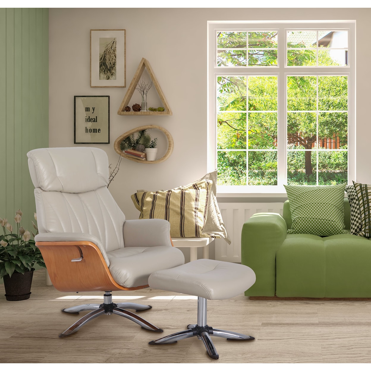 Progressive Furniture Caitlin Recliner and Ottoman