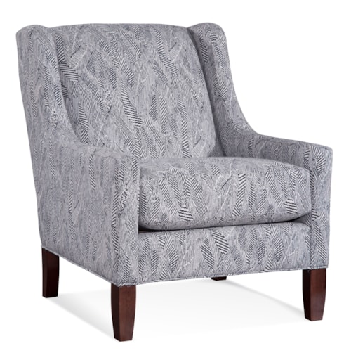 Transitional Accent Chair with Wood Legs