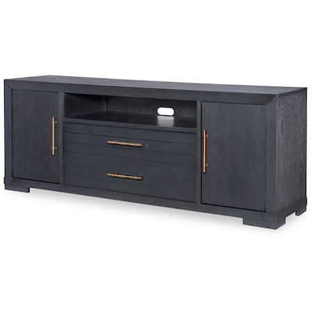 Contemporary Entertainment Console with Wire Management Holes