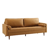 Valour Mid-Century Modern 81" Leather Sofa - Tan