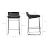 Moe's Home Collection Starlet Starlet Counter Stool Onyx Black Leather -M2