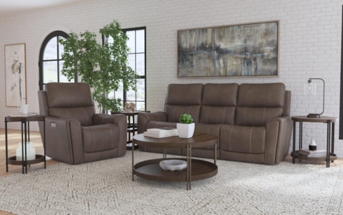 Transitional 2-Piece Power Reclining Living Room Set