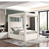 Crown Mark ANNABELLE King Canopy Bed - Ivory