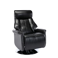 Transitional Swivel Recliner with Memory Foam Seating