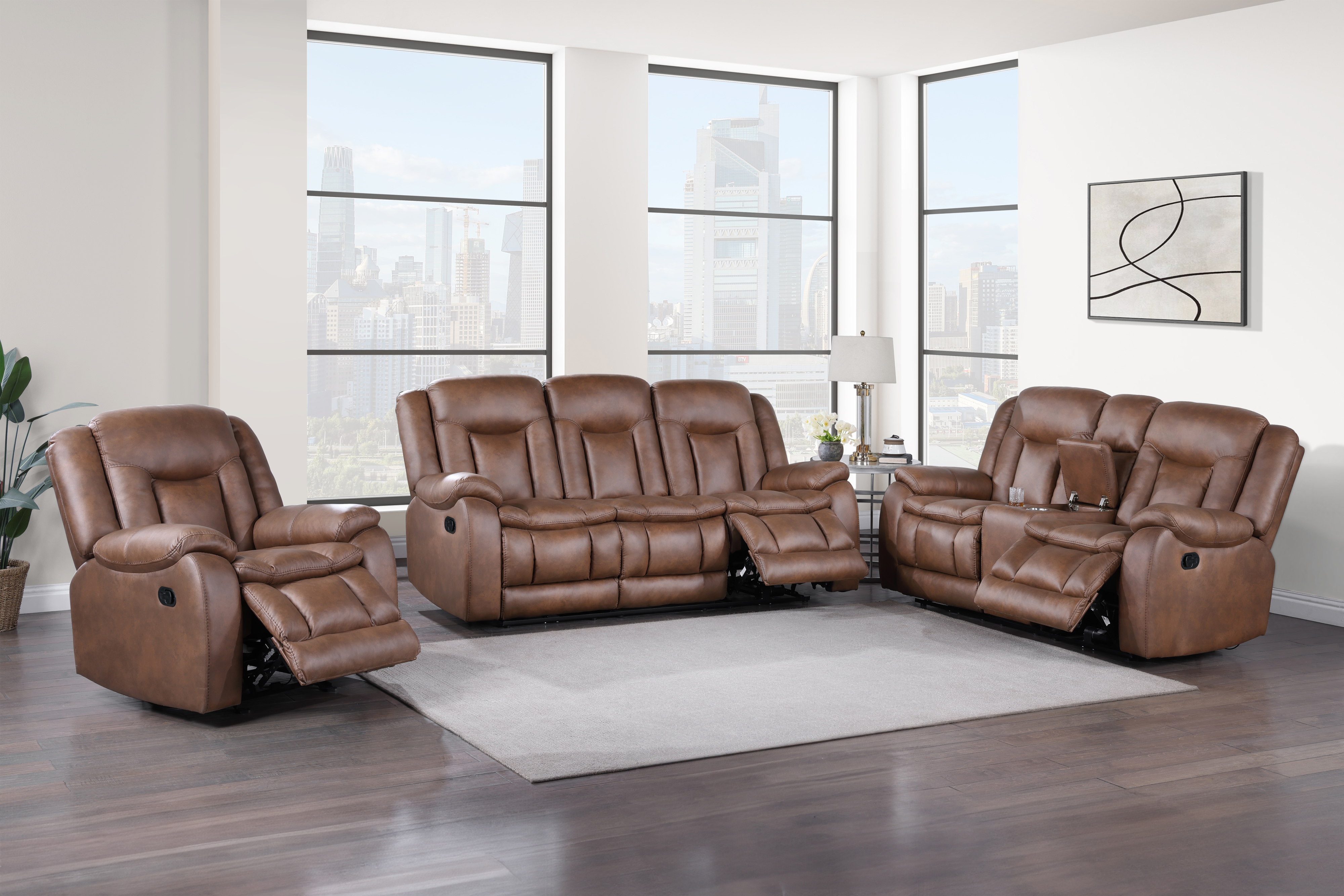 Home Classic Morello 3-Piece Manual Reclining Living Room Set