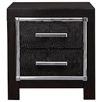 Glam 2-Drawer Nightstand with USB and Wireless Charging