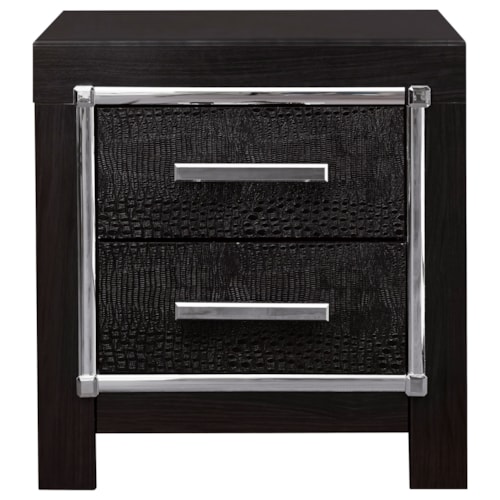 Glam 2-Drawer Nightstand with USB and Wireless Charging