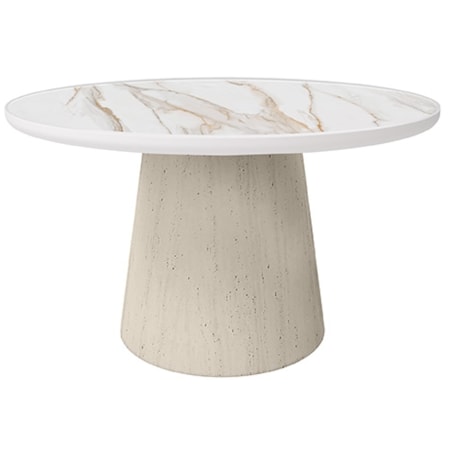 54" Rd. Faux-Stone Pedestal Dining Table